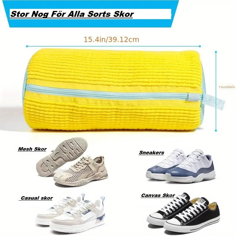 Hållbar Skotvätpåse med Dragkedja – Perfekt för Sneakers